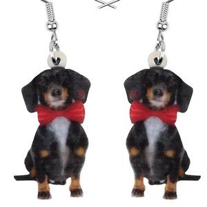 Dachshund Weiner Dog Mama Fur Baby Drop Earrings